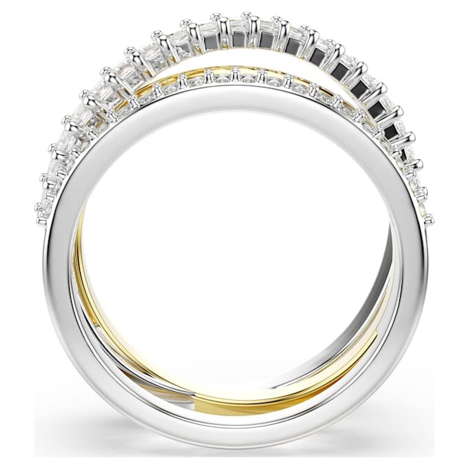 Bague Hyperbola à tailles variées, blanche, finition métaux mélangés Bague Hyperbola à tailles variées, blanche, finition métaux mélangés