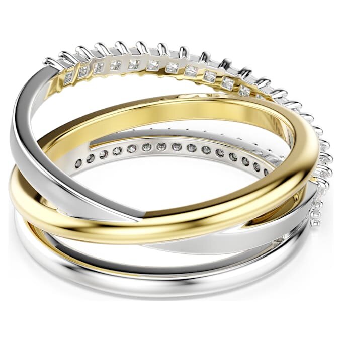 Bague Hyperbola à tailles variées, blanche, finition métaux mélangés Bague Hyperbola à tailles variées, blanche, finition métaux mélangés