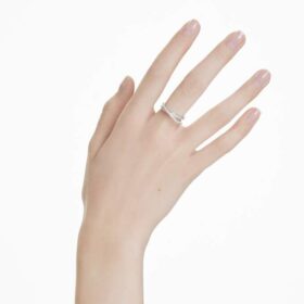 Bague Hyperbola à tailles variées, blanche, plaquée rhodium