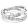 Bague Hyperbola à tailles variées, blanche, plaquée rhodium Bague Hyperbola à tailles variées, blanche, plaquée rhodium