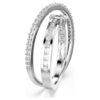 Bague Hyperbola à tailles variées, blanche, plaquée rhodium Bague Hyperbola à tailles variées, blanche, plaquée rhodium