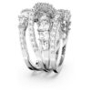 Bague Hyperbola à tailles variées, blanche, plaquée rhodium Bague Hyperbola à tailles variées, blanche, plaquée rhodium