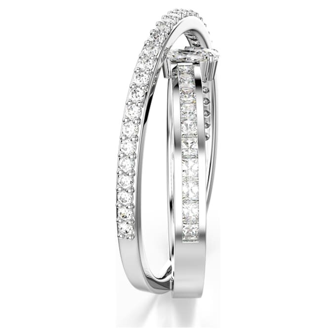 Bague Hyperbola à tailles variées, blanche, plaquée rhodium Bague Hyperbola à tailles variées, blanche, plaquée rhodium