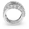 Bague Hyperbola à tailles variées, blanche, plaquée rhodium Bague Hyperbola à tailles variées, blanche, plaquée rhodium