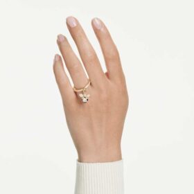 Bague Idyllia à motif « Abeille » : tailles variées, multicolore, plaquée or