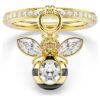 Bague Idyllia à motif « Abeille » : tailles variées, multicolore, plaquée or Bague Idyllia à motif « Abeille » : tailles variées, multicolore, plaquée or