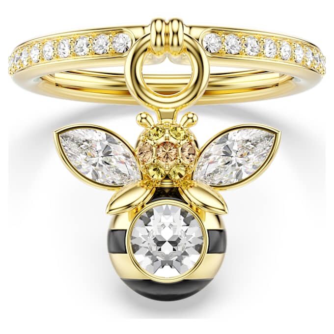 Bague Idyllia à motif « Abeille » : tailles variées, multicolore, plaquée or Bague Idyllia à motif « Abeille » : tailles variées, multicolore, plaquée or