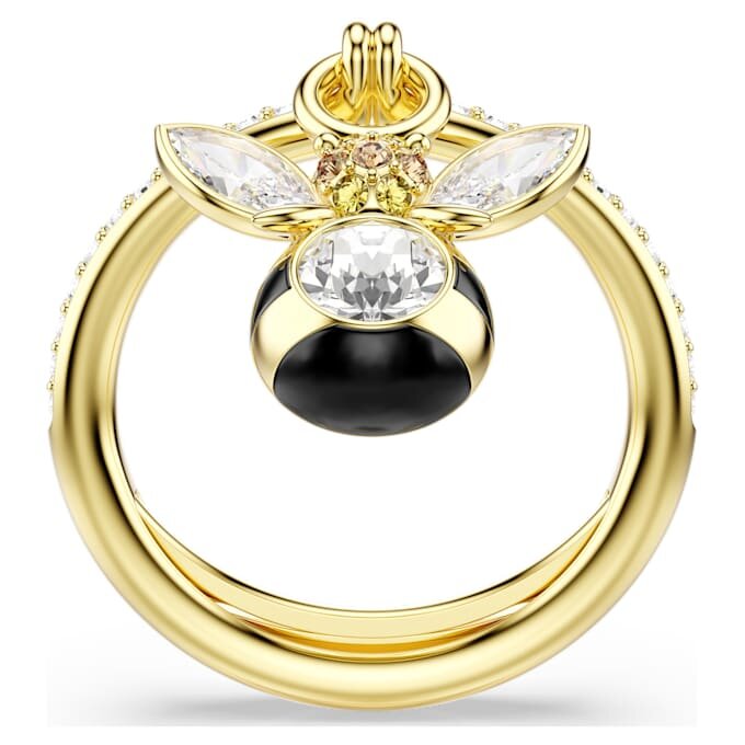 Bague Idyllia à motif « Abeille » : tailles variées, multicolore, plaquée or Bague Idyllia à motif « Abeille » : tailles variées, multicolore, plaquée or