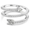 Bague Idyllia à motif « flèche » aux tailles variées, blanche, plaquée rhodium Bague Idyllia à motif « flèche » aux tailles variées, blanche, plaquée rhodium