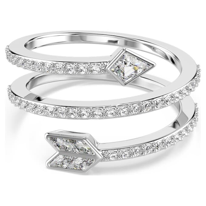 Bague Idyllia à motif « flèche » aux tailles variées, blanche, plaquée rhodium Bague Idyllia à motif « flèche » aux tailles variées, blanche, plaquée rhodium