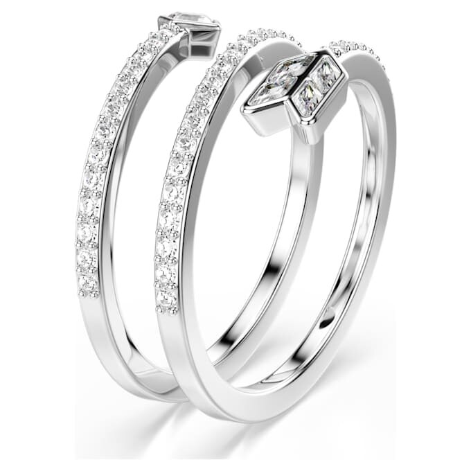 Bague Idyllia à motif « flèche » aux tailles variées, blanche, plaquée rhodium Bague Idyllia à motif « flèche » aux tailles variées, blanche, plaquée rhodium