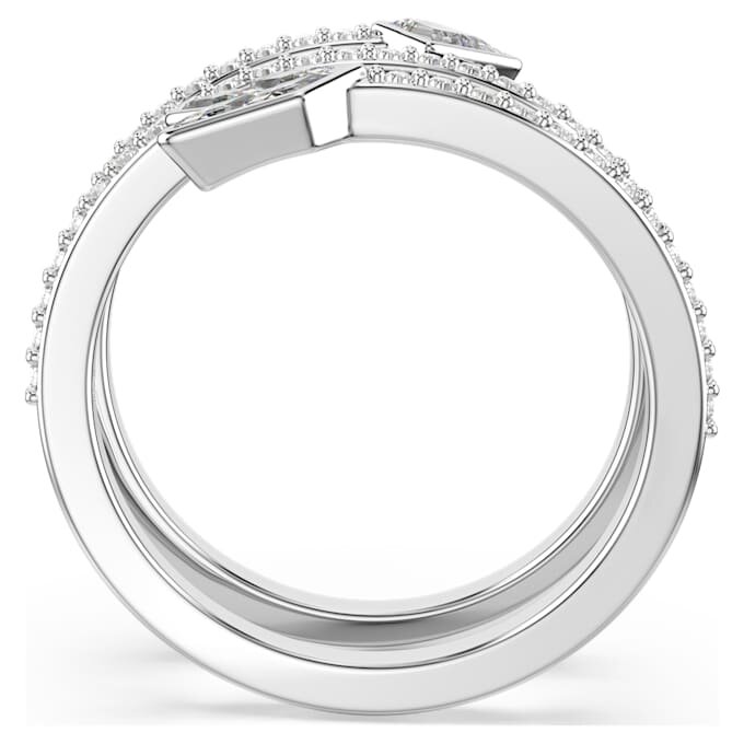 Bague Idyllia à motif « flèche » aux tailles variées, blanche, plaquée rhodium Bague Idyllia à motif « flèche » aux tailles variées, blanche, plaquée rhodium