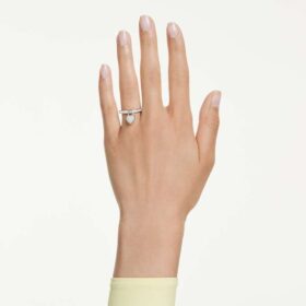 Bague Idyllia à motif, tailles variées, cœur, rose, finition métaux mélangés