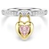 Bague Idyllia à motif, tailles variées, cœur, rose, finition métaux mélangés Bague Idyllia à motif, tailles variées, cœur, rose, finition métaux mélangés