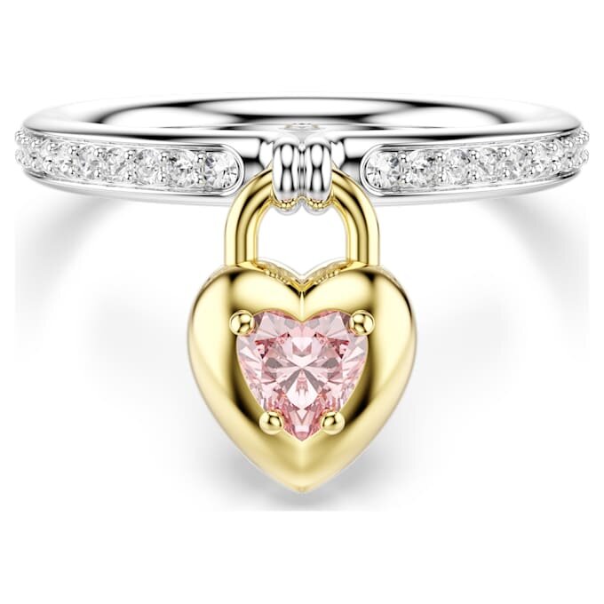 Bague Idyllia à motif, tailles variées, cœur, rose, finition métaux mélangés Bague Idyllia à motif, tailles variées, cœur, rose, finition métaux mélangés