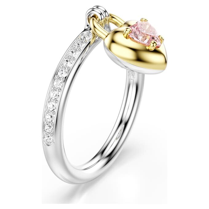 Bague Idyllia à motif, tailles variées, cœur, rose, finition métaux mélangés Bague Idyllia à motif, tailles variées, cœur, rose, finition métaux mélangés
