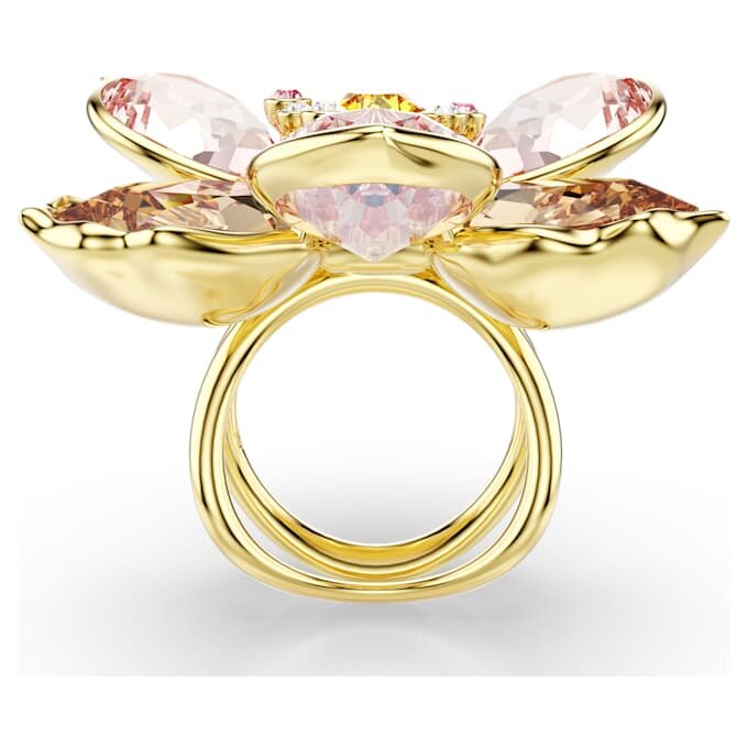 Bague Idyllia à motif, tailles variées, fleur, multicolore, plaqué or Bague Idyllia à motif, tailles variées, fleur, multicolore, plaqué or