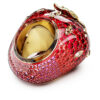 Bague Idyllia Motif, tailles variées, fraise, rouge, plaqué or Bague Idyllia Motif, tailles variées, fraise, rouge, plaqué or