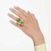 Bague Idyllia à motifs multicolores, plaquée or