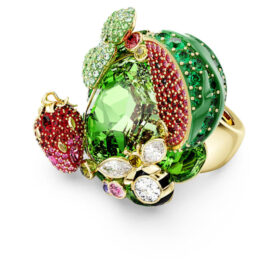 Bague Idyllia à motifs multicolores, plaquée or