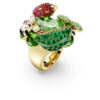 Bague Idyllia à motifs multicolores, plaquée or