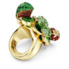 Bague Idyllia à motifs multicolores, plaquée or