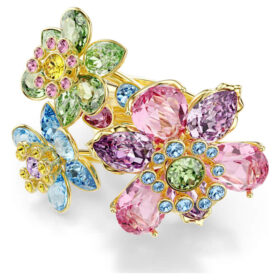 Bague Idyllia, tailles variées, fleur, multicolore, plaquée or Bague Idyllia, tailles variées, fleur, multicolore, plaquée or