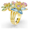 Bague Idyllia, tailles variées, fleur, multicolore, plaquée or