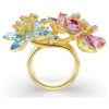 Bague Idyllia, tailles variées, fleur, multicolore, plaquée or