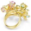 Bague Idyllia, tailles variées, fleur, multicolore, plaquée or