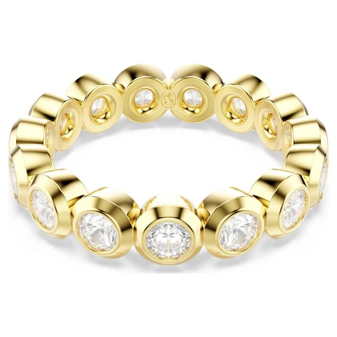 Bague Imber, taille ronde, blanche, plaquée or Bague Imber, taille ronde, blanche, plaquée or