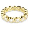 Bague Imber, taille ronde, blanche, plaquée or Bague Imber, taille ronde, blanche, plaquée or