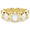 Bague Imber, tailles rondes variées, blanche, plaquée or Bague Imber, tailles rondes variées, blanche, plaquée or