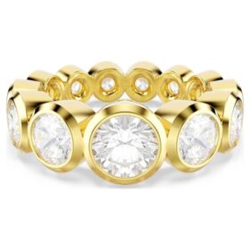 Bague Imber, tailles rondes variées, blanche, plaquée or