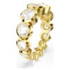 Bague Imber, tailles rondes variées, blanche, plaquée or Bague Imber, tailles rondes variées, blanche, plaquée or