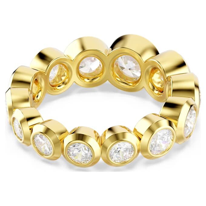 Bague Imber, tailles rondes variées, blanche, plaquée or Bague Imber, tailles rondes variées, blanche, plaquée or