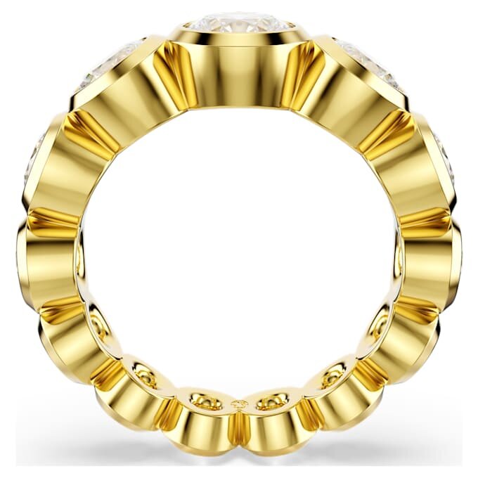 Bague Imber, tailles rondes variées, blanche, plaquée or Bague Imber, tailles rondes variées, blanche, plaquée or