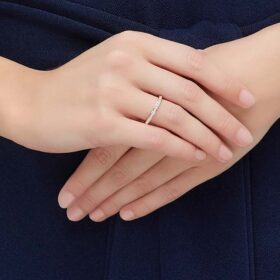 Bague Matrix blanche, plaquée or rose