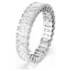Bague Matrix à taille baguette, blanche, finition argentée Bague Matrix à taille baguette, blanche, finition argentée