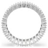 Bague Matrix à taille baguette, blanche, finition argentée Bague Matrix à taille baguette, blanche, finition argentée