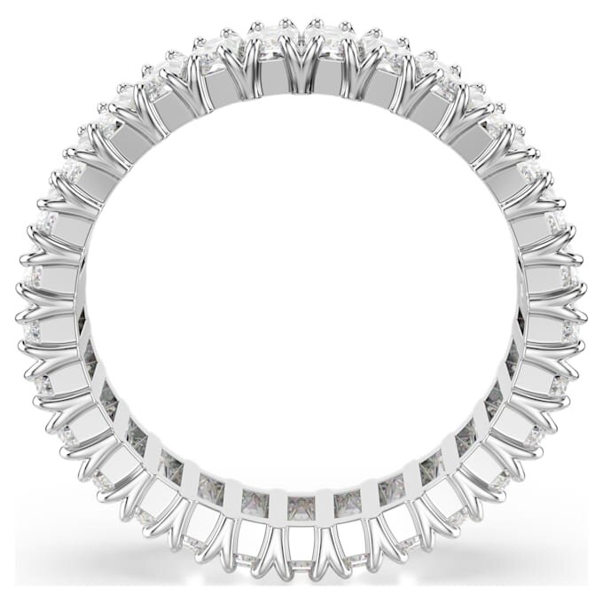 Bague Matrix à taille baguette, blanche, finition argentée Bague Matrix à taille baguette, blanche, finition argentée