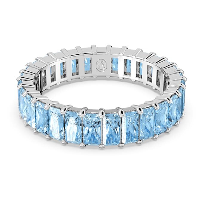 Bague Matrix à taille baguette, bleue, plaquée rhodium Bague Matrix à taille baguette, bleue, plaquée rhodium