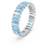Bague Matrix à taille baguette, bleue, plaquée rhodium Bague Matrix à taille baguette, bleue, plaquée rhodium