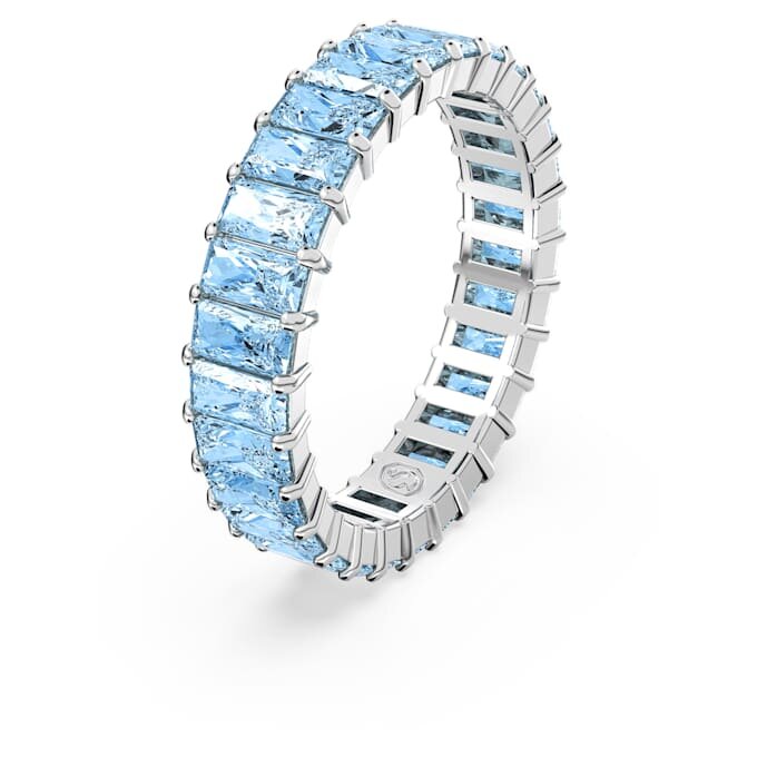 Bague Matrix à taille baguette, bleue, plaquée rhodium Bague Matrix à taille baguette, bleue, plaquée rhodium