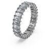 Bague Matrix taille baguette, grise, plaquée ruthénium