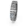 Bague Matrix taille baguette, grise, plaquée ruthénium