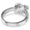 Bague Matrix, taille baguette, nœud, blanche, plaquée rhodium