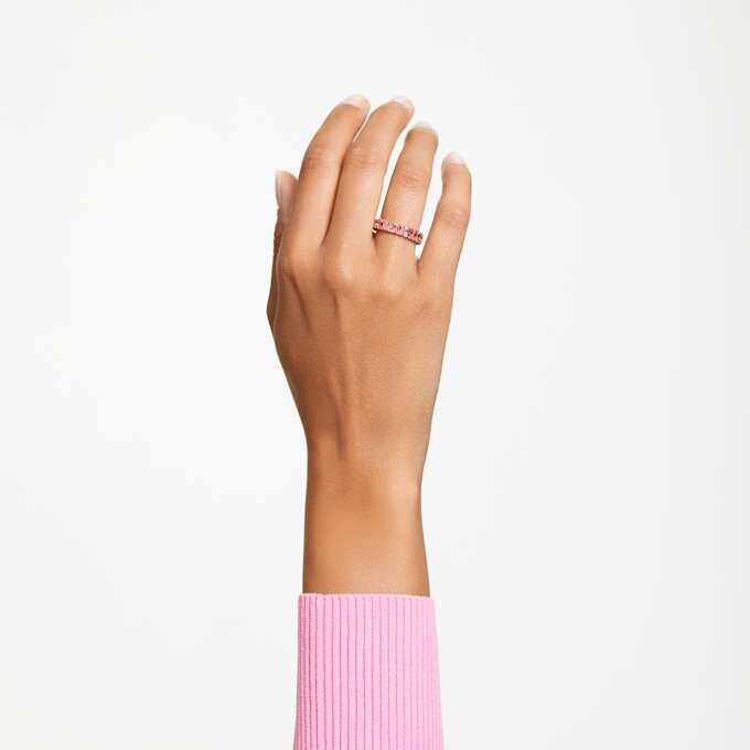 Bague Matrix taille baguette, rose, plaquée or rose Bague Matrix taille baguette, rose, plaquée or rose