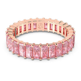 Bague Matrix taille baguette, rose, plaquée or rose