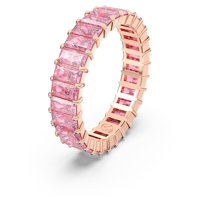 Bague Matrix taille baguette, rose, plaquée or rose Bague Matrix taille baguette, rose, plaquée or rose